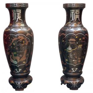 đôi lọ hoa khảm ngũ sắc