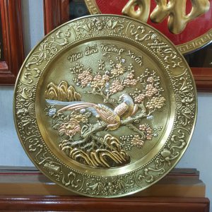 Mâm đồng kích thước đường kính 50cm , chất liệu đồng ống đạn pháo Ms01