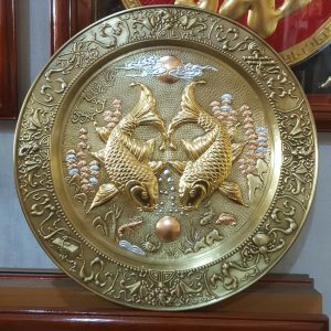 Mâm đồng kích thước đường kính 50cm , chất liệu đồng ống đạn pháo Ms02