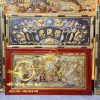Bộ Hoành Phi Câu Đối bằng đồng giả cổ dát vàng kt 1m76, dùng cho bàn thờ 1m97